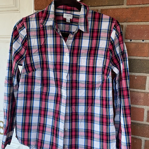J. Crew Tops - J. Crew Womens Plaid Shirt - Red and Blue